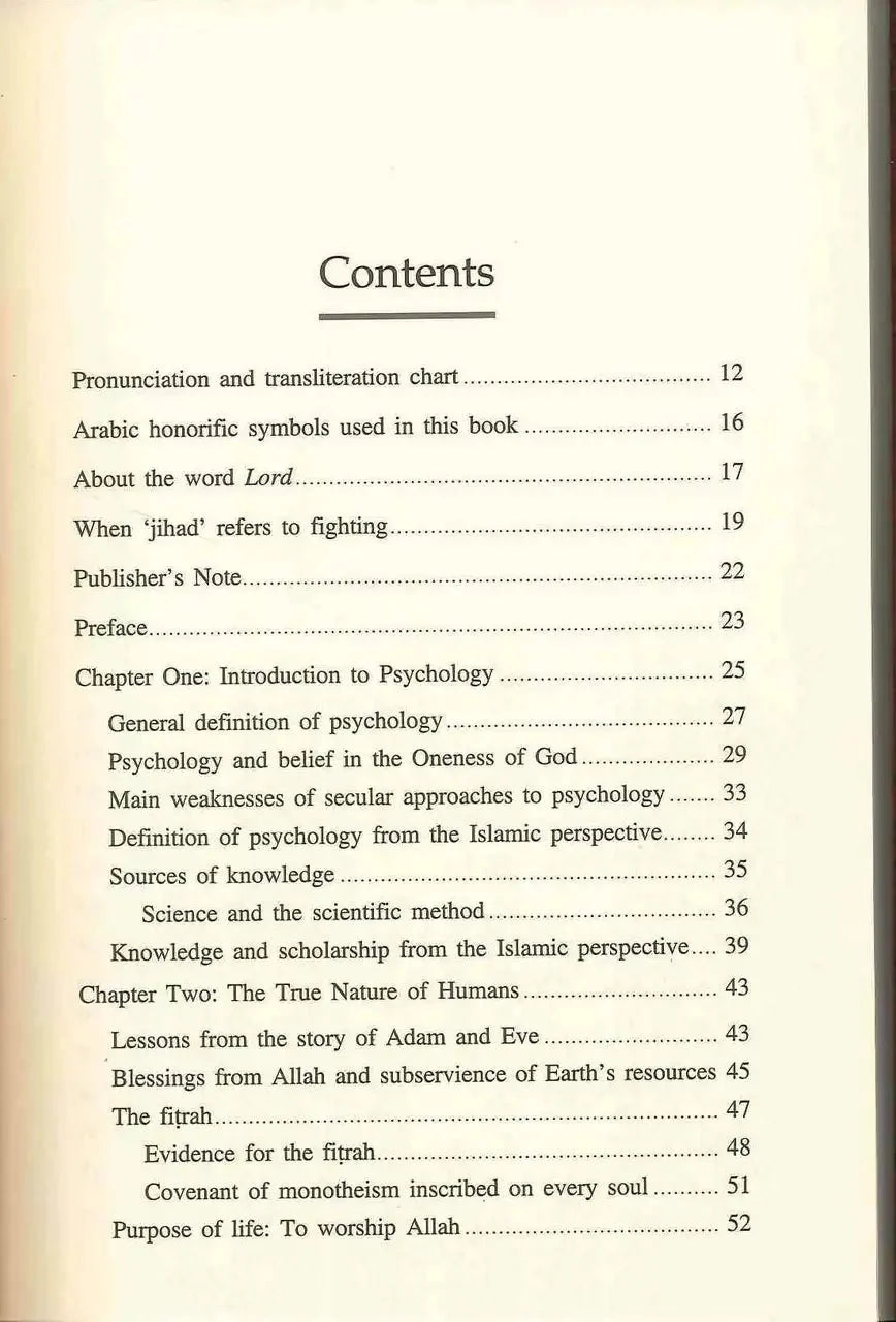 Psychology From The Islamic Perspective - Darussalam